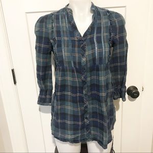 Romeo and Juliet Couture Cotton Plaid Blouse